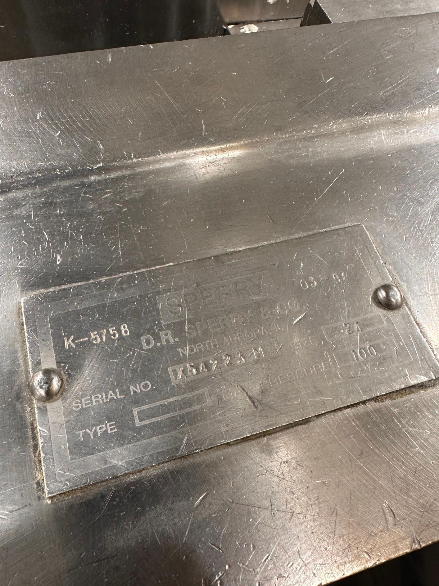 S/S SPERRY FILTER PRESS SERIAL X54223M - Image 6 of 6