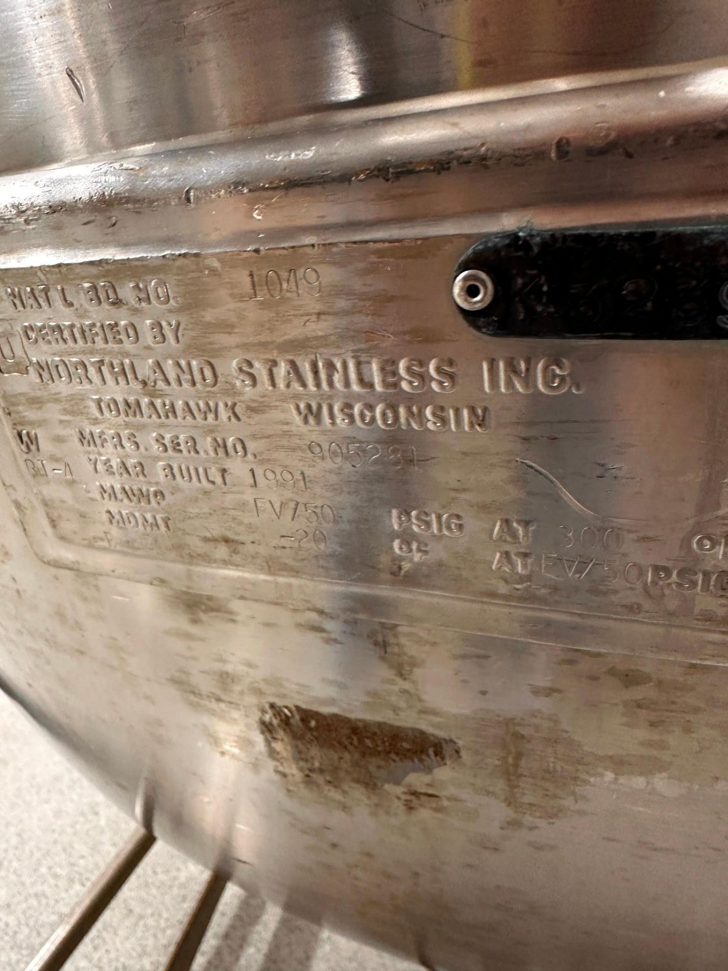 NORTHLAND STAINLESS 800L REACTOR - Image 9 of 10