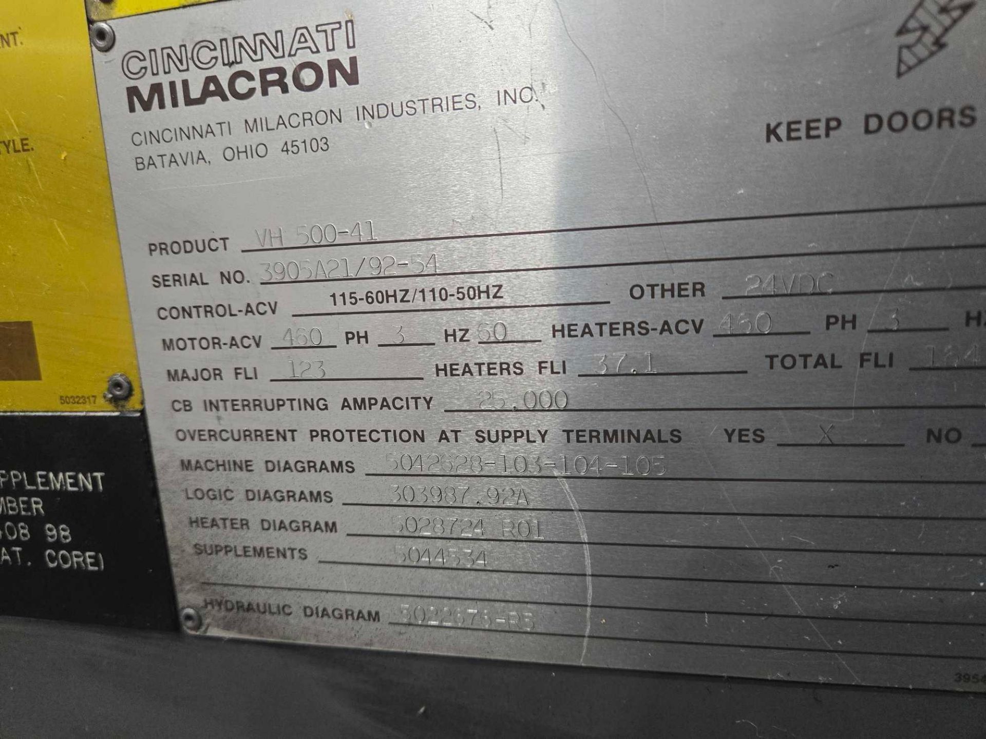 CINCINNATI MILACRON VH 500-41 INJECTION MOLDER - Image 17 of 18