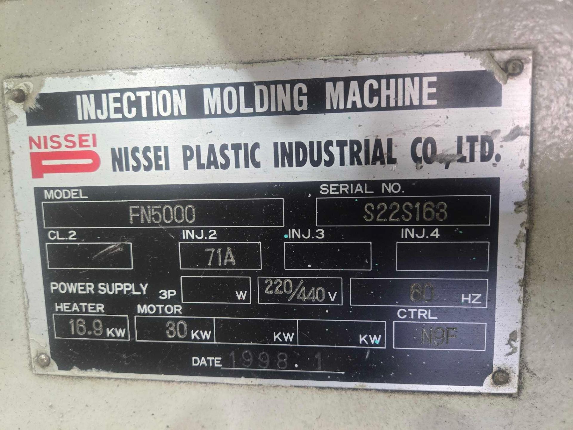 NISSEI PLASTIC FN5000 INJECTION MOLDING MACHINE - Image 8 of 14