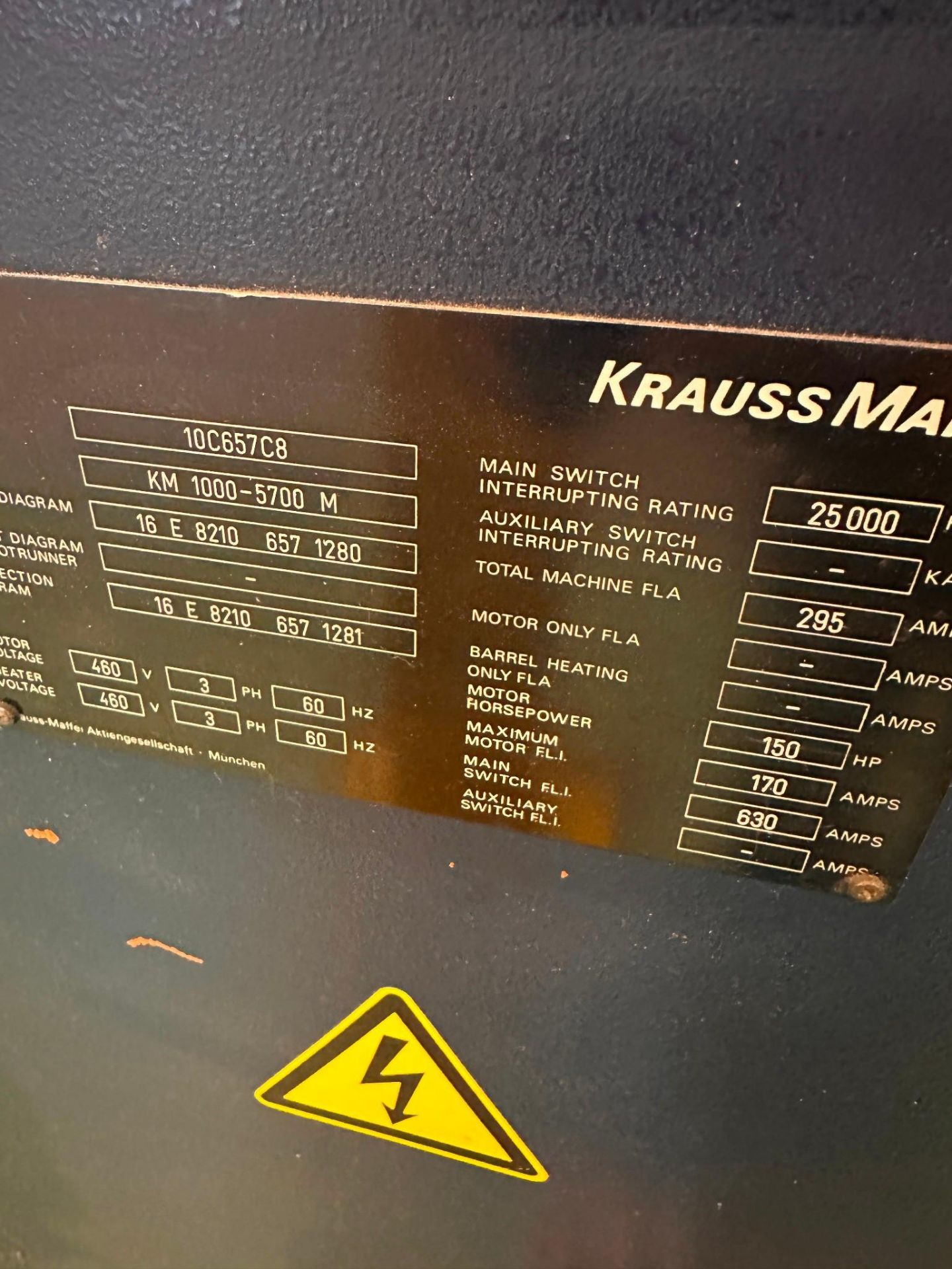 1124 TON KRAUSS MAFFEI KM 1000-5700 M INJECTION MOLDING MACHINE, 1990 - Image 14 of 15