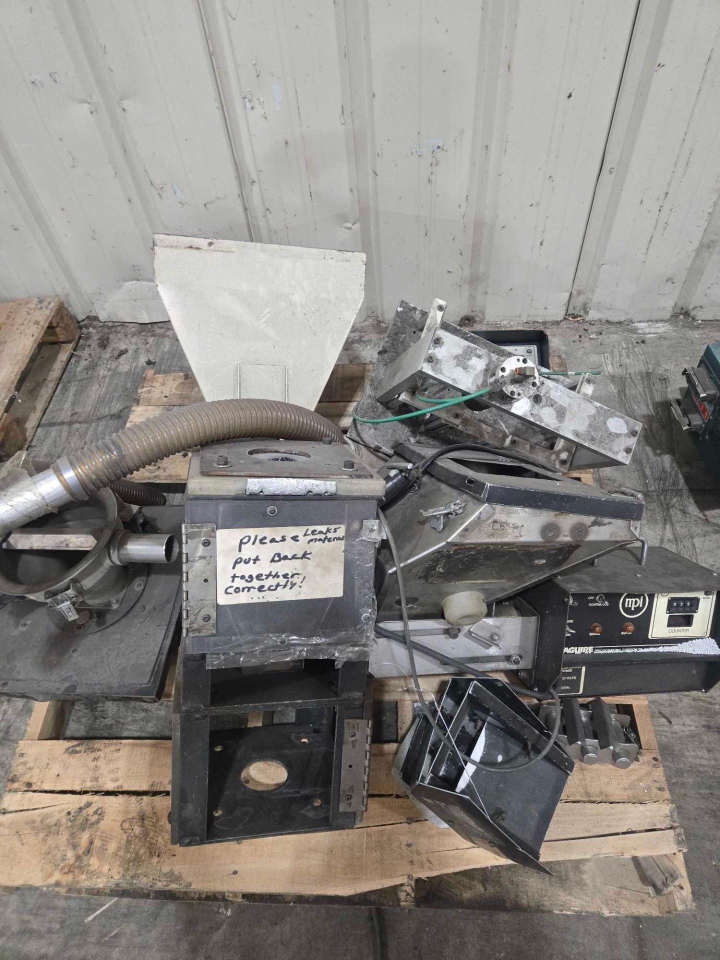 1 SKID MAGUIRE FEEDERS AND ASSORTED SPARE PARTS