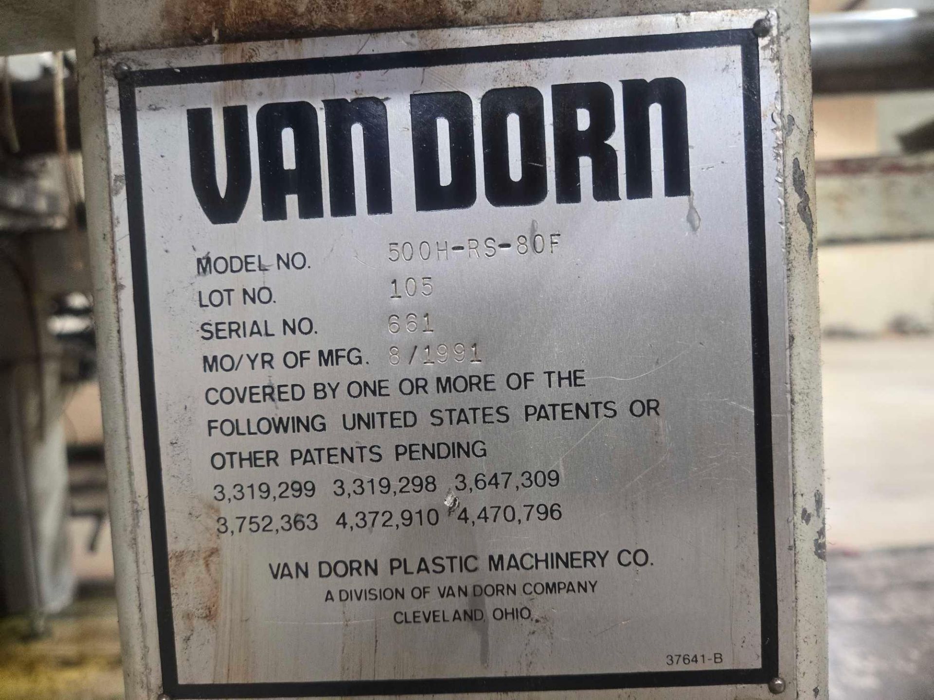 VAN DORN 500H-RS-80F INJECTION MOLDING MACHINE MFG 1991 - Image 6 of 19