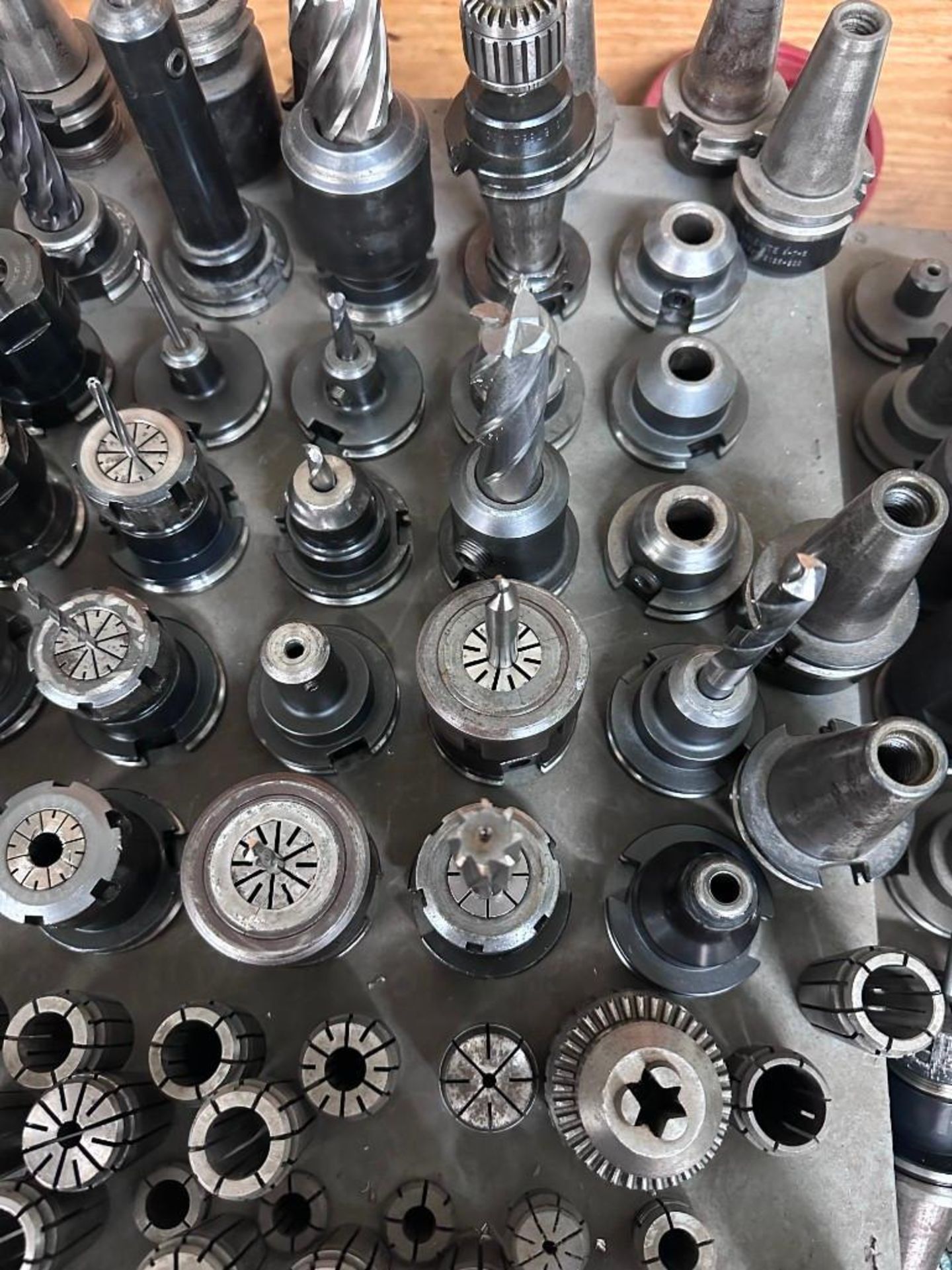 LOT OF CAT 40 TOOL HOLDERS AND TOOLING WITH COLLET SETS - Image 6 of 11