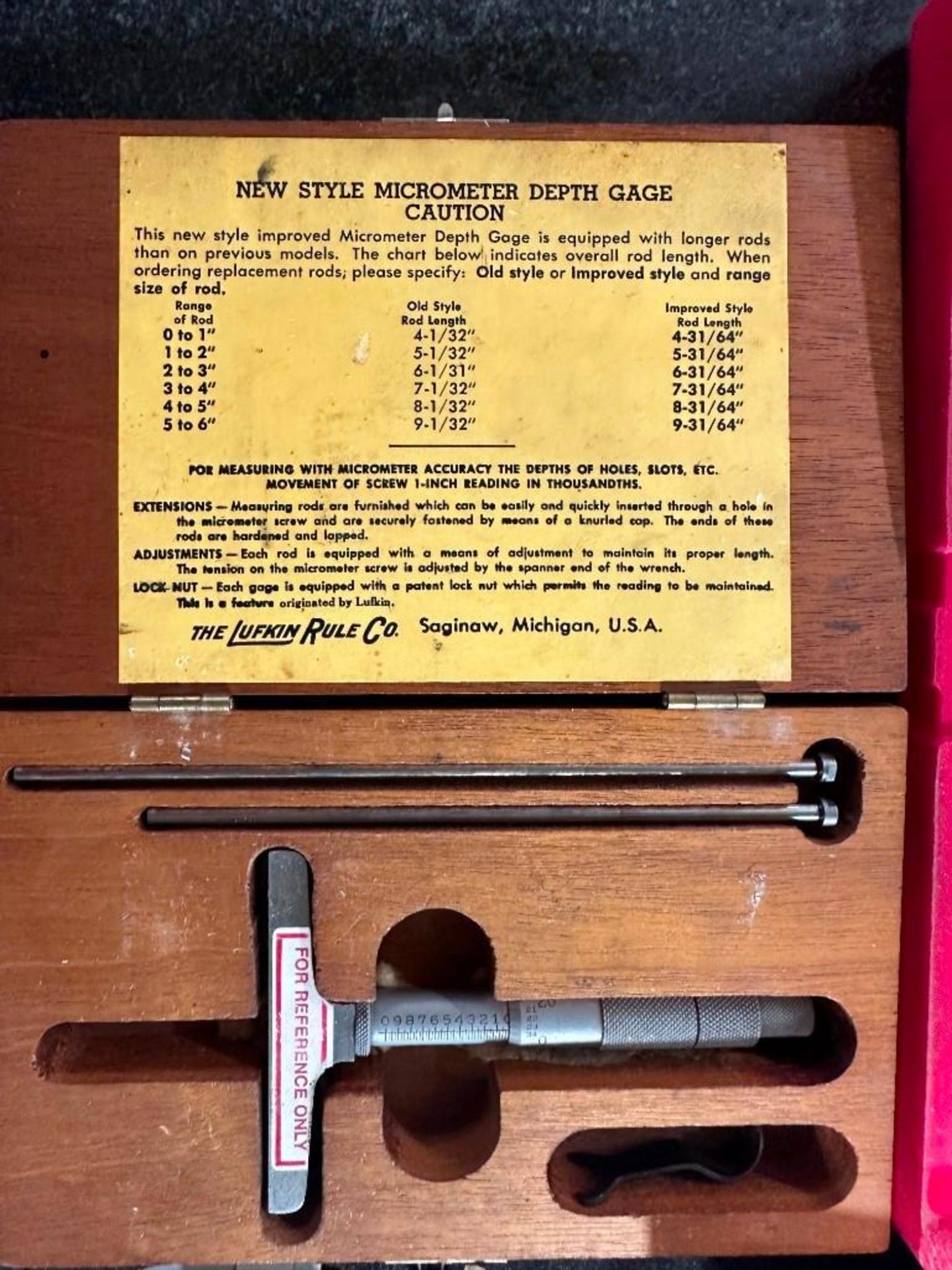 INSPECTION - DEPTH GAGE AND CALIPERS - Image 2 of 6