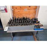 LOT OF CAT 40 TOOL HOLDERS AND TOOLING WITH COLLET SETS