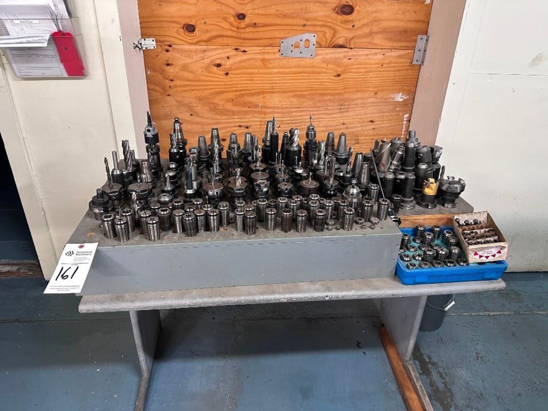 LOT OF CAT 40 TOOL HOLDERS AND TOOLING WITH COLLET SETS