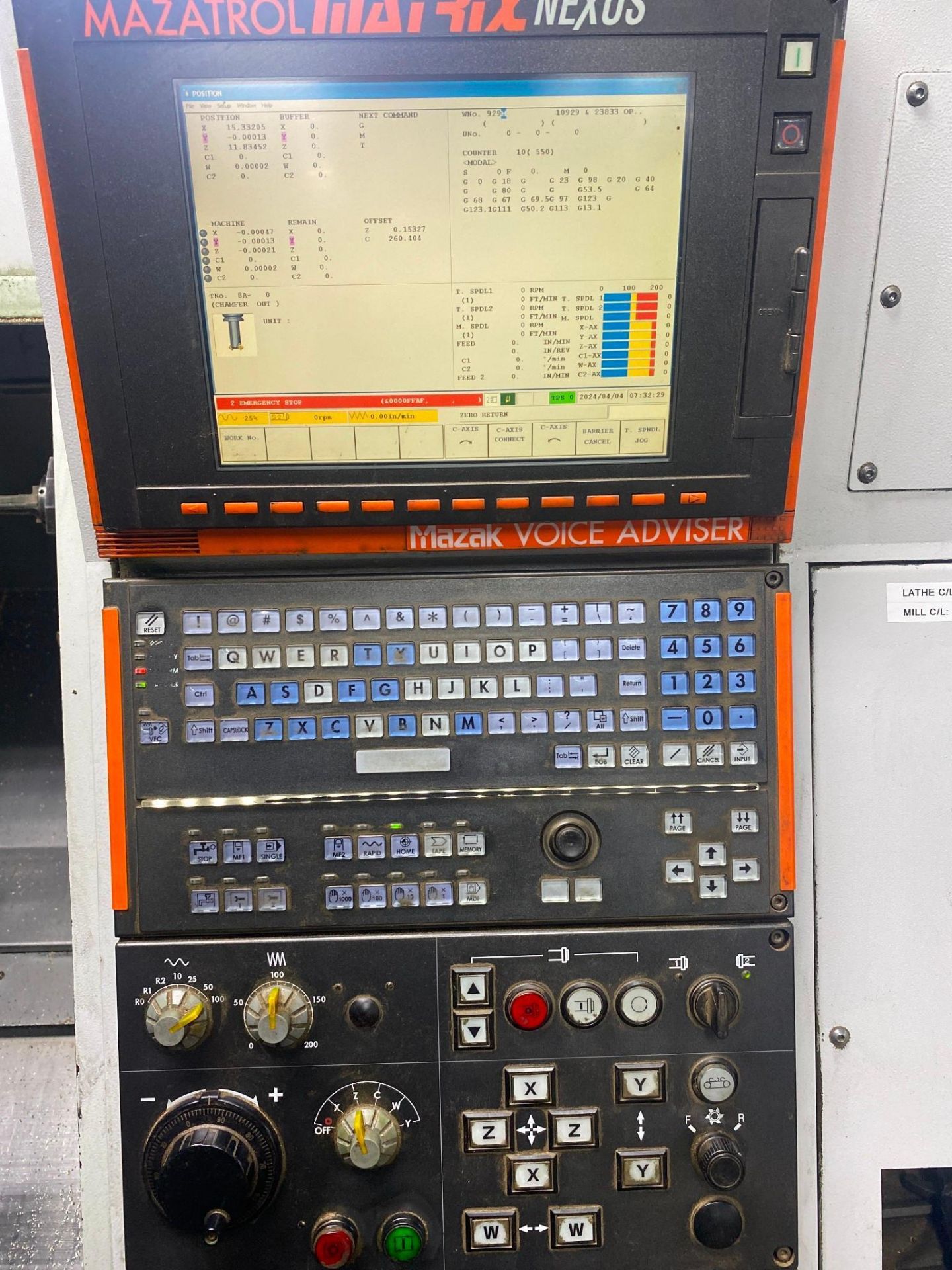 MAZAK QTN-250 II MSY LIVE TOOL Y AXIS CNC LATHE, 2006 - Image 8 of 18