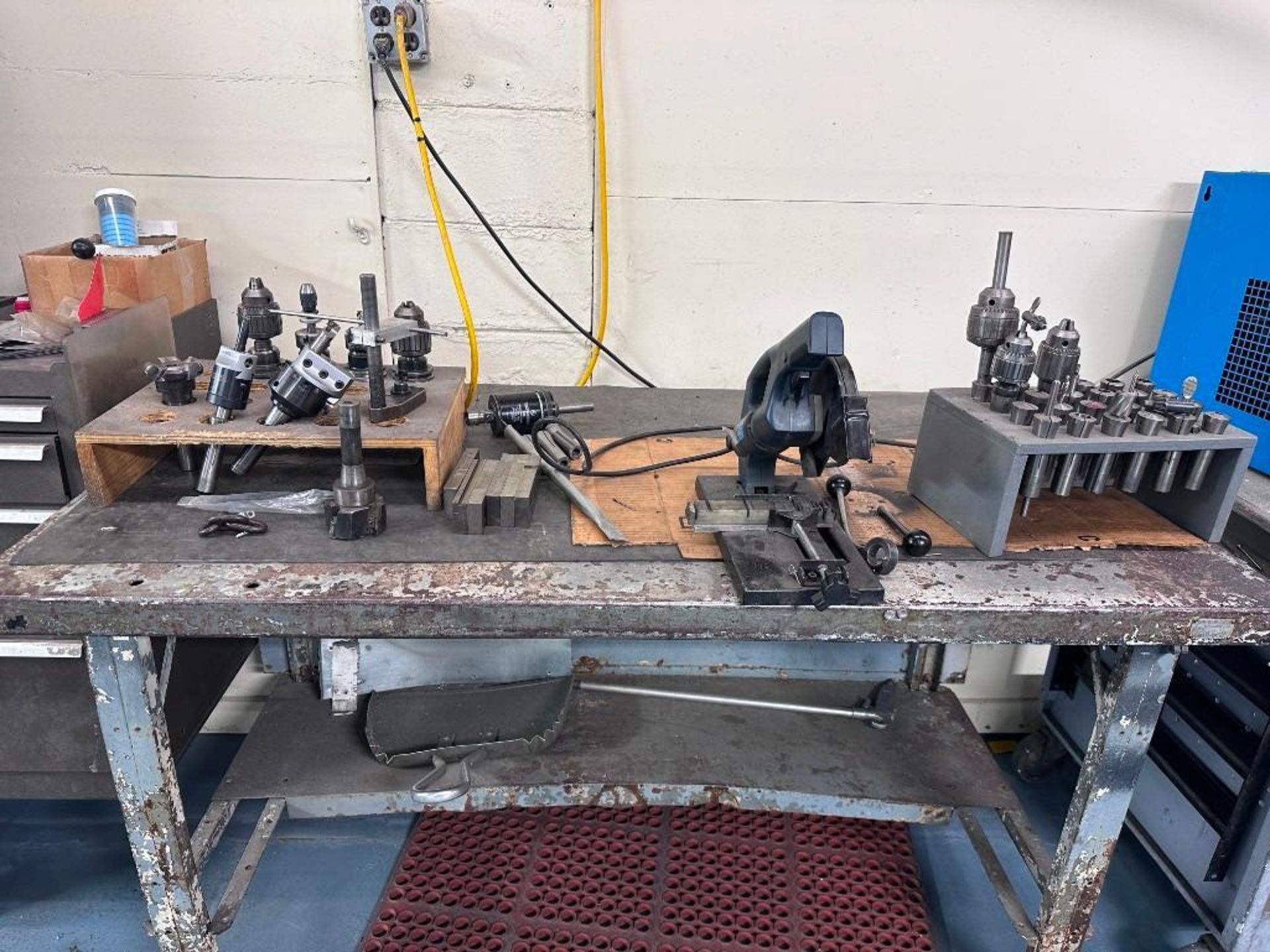 BRIDGEPORT ATTACHMENTS AND TOOLING WITH TABLE.