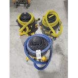 (3) (16GAL) DUSTLESS HEPA WET AND DRY SHOP VACS WITH HOSES