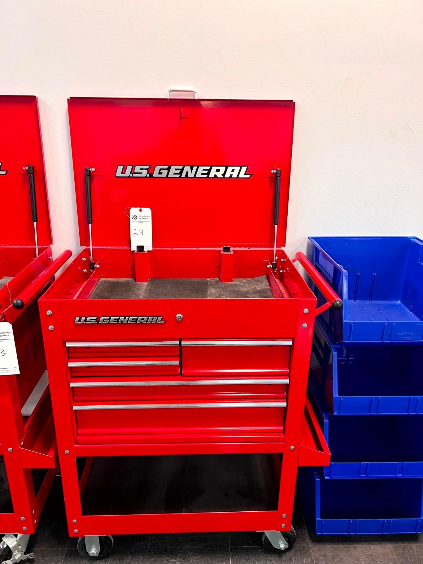 US GENERAL 30" 5 SLOT TOOL BOX W/ WHEELS