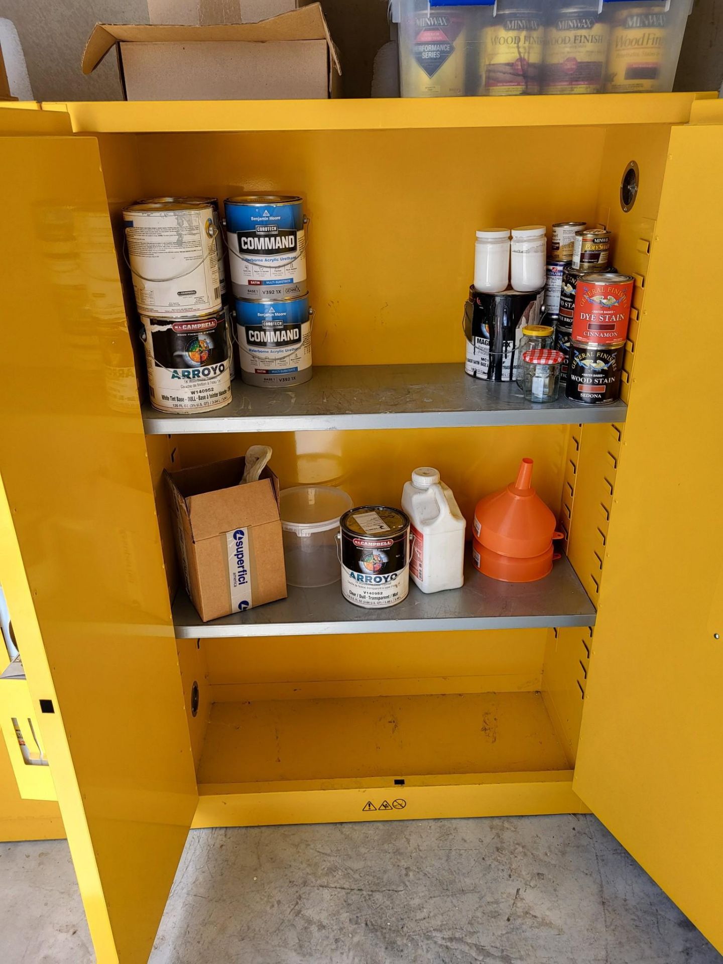(2) EDSAL YELLOW METAL FIRE SAFE STORAGE CABINETS (CAN HOLD CLASS 3 LIQUIDS) - Image 3 of 5