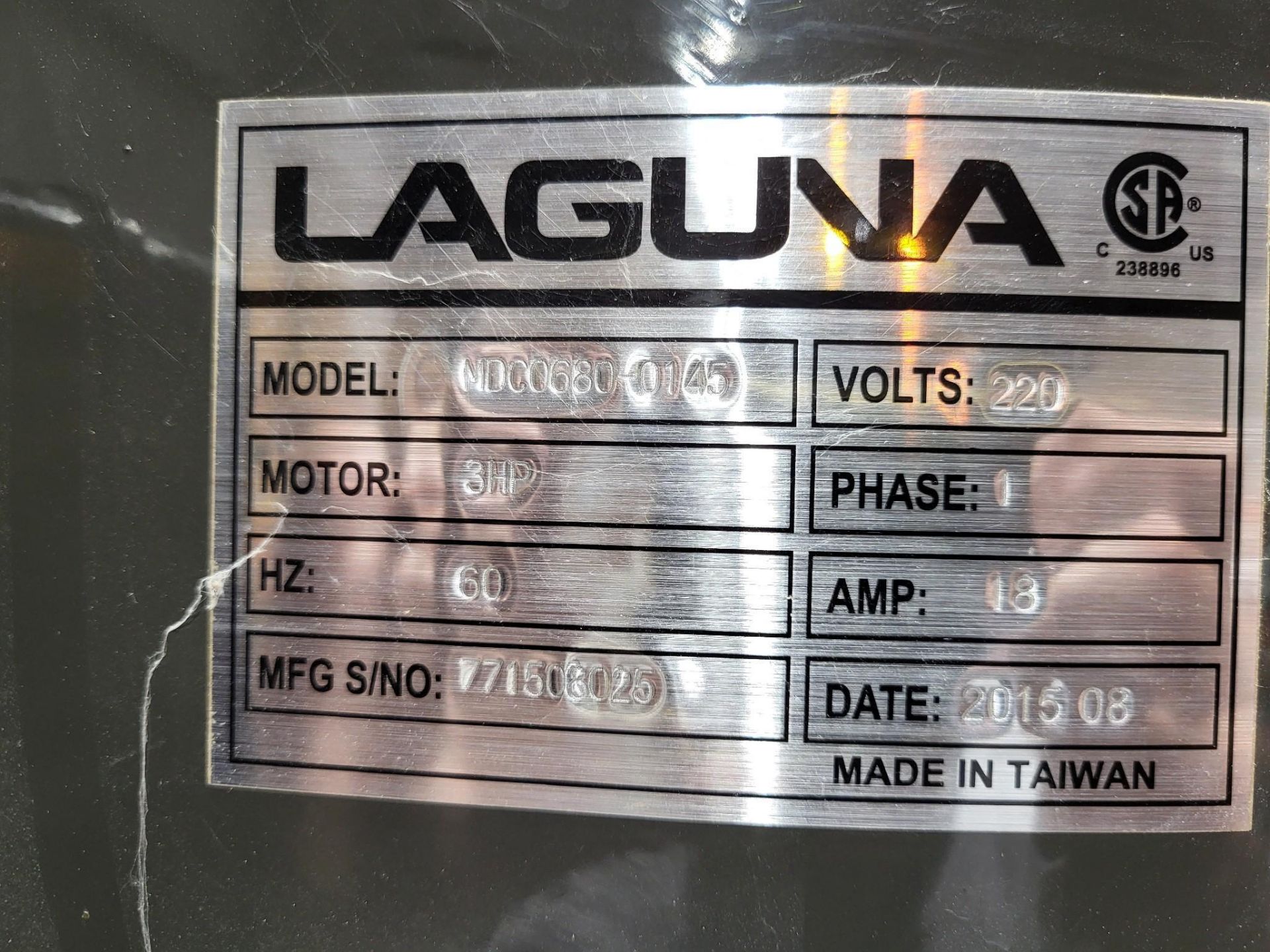 2015 LAGUNA MDC0680-0145 3HP DUST COLLECTOR - Image 7 of 7