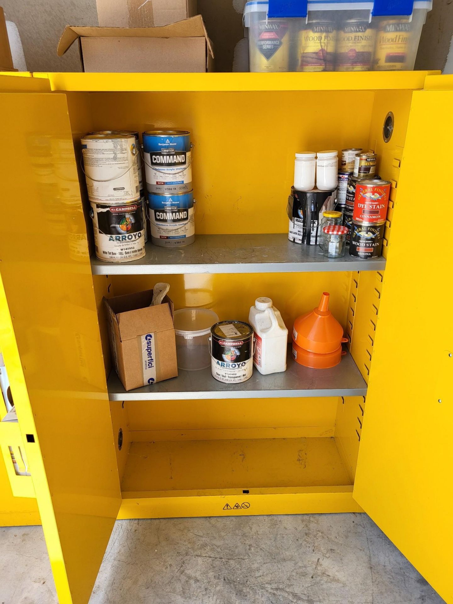 (2) EDSAL YELLOW METAL FIRE SAFE STORAGE CABINETS (CAN HOLD CLASS 3 LIQUIDS) - Image 2 of 5