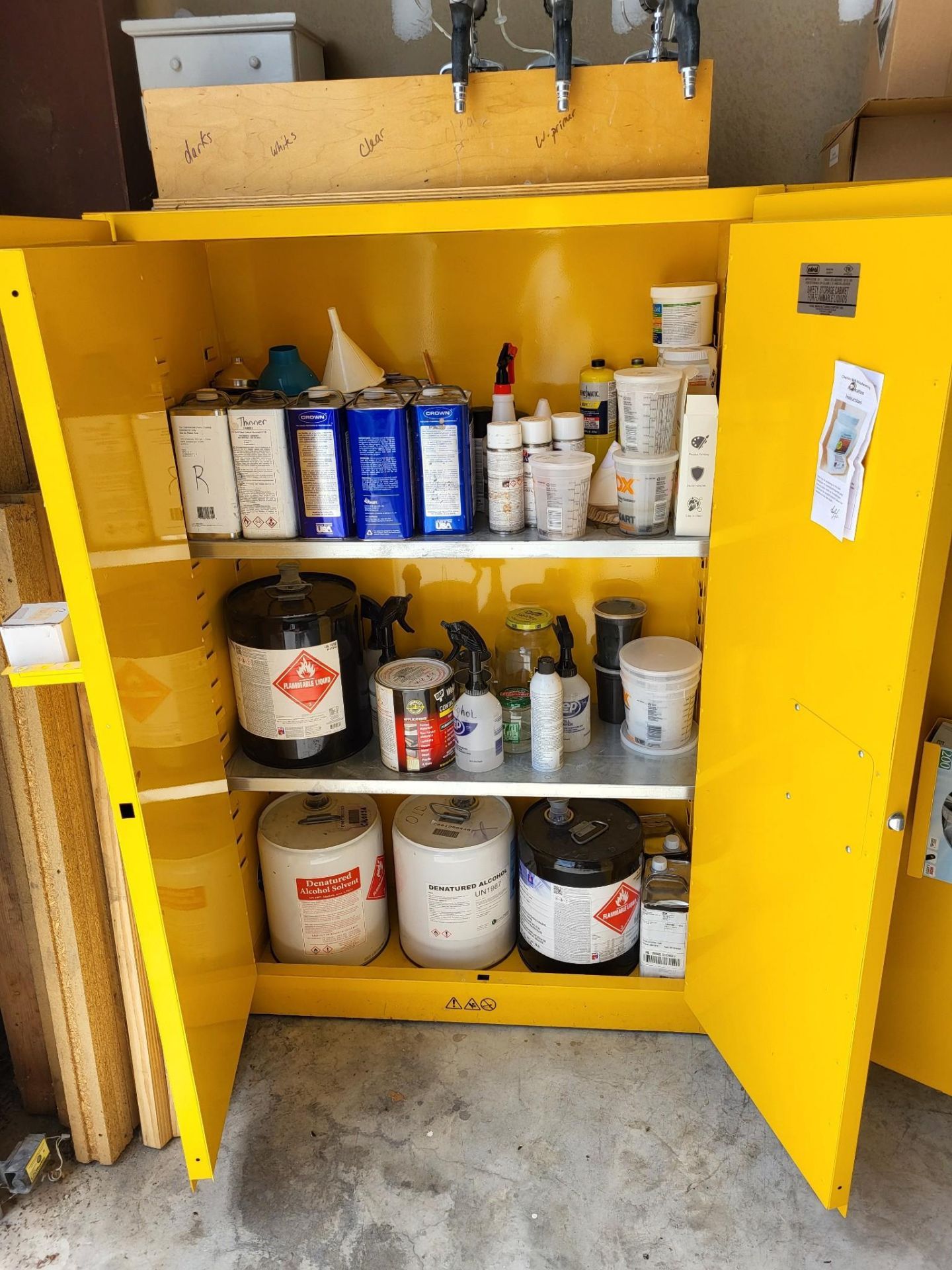 (2) EDSAL YELLOW METAL FIRE SAFE STORAGE CABINETS (CAN HOLD CLASS 3 LIQUIDS) - Image 4 of 5