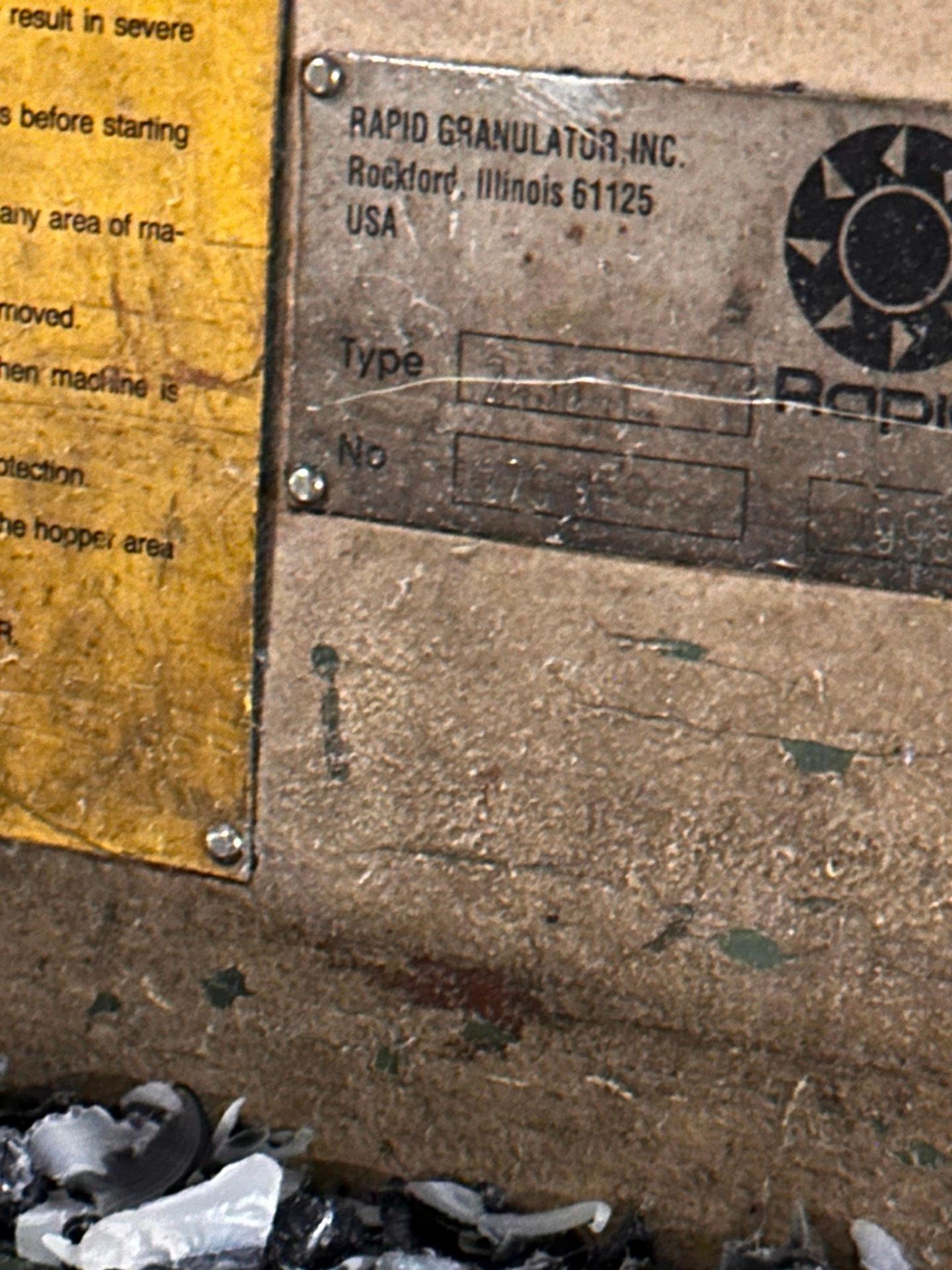 RAPID 28" X 37" WIDE GRANULATOR - Image 6 of 12