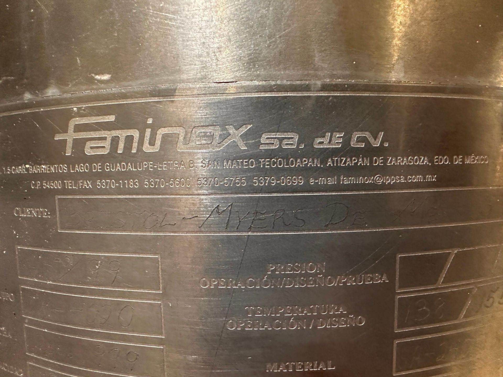 FAMINOX 2,800 GALLON DOUBLE MOTION KETTLE 316LSS - Image 11 of 19