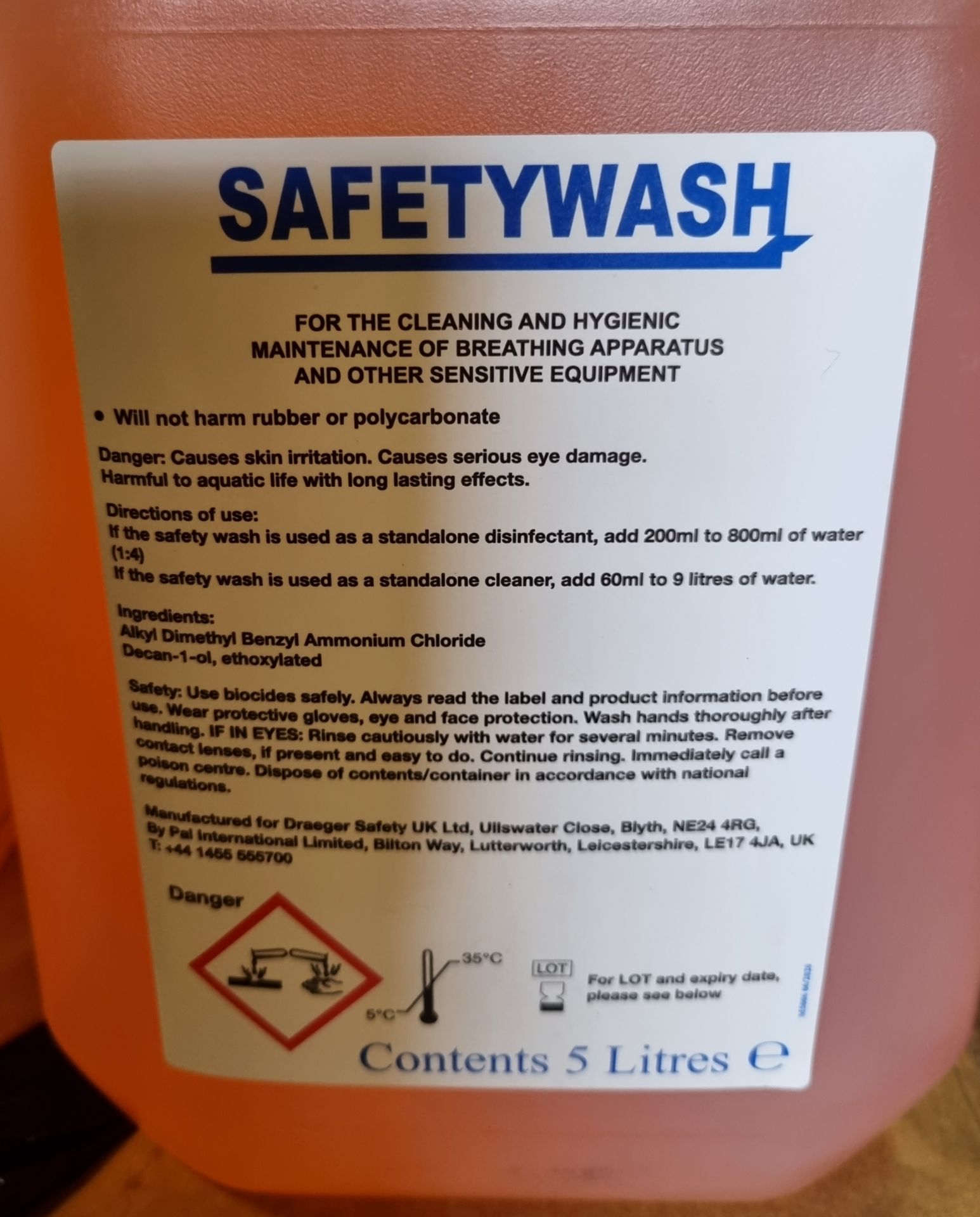 98x bottles of Safetywash cleaning and disinfection solution - 5L - Image 5 of 5