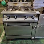 Rosinox stainless steel 4 burner oven - gas - W 800 x D 860 x H 980mm