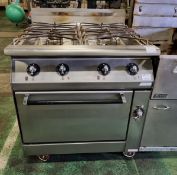 Rosinox stainless steel 4 burner oven - gas - W 800 x D 860 x H 980mm