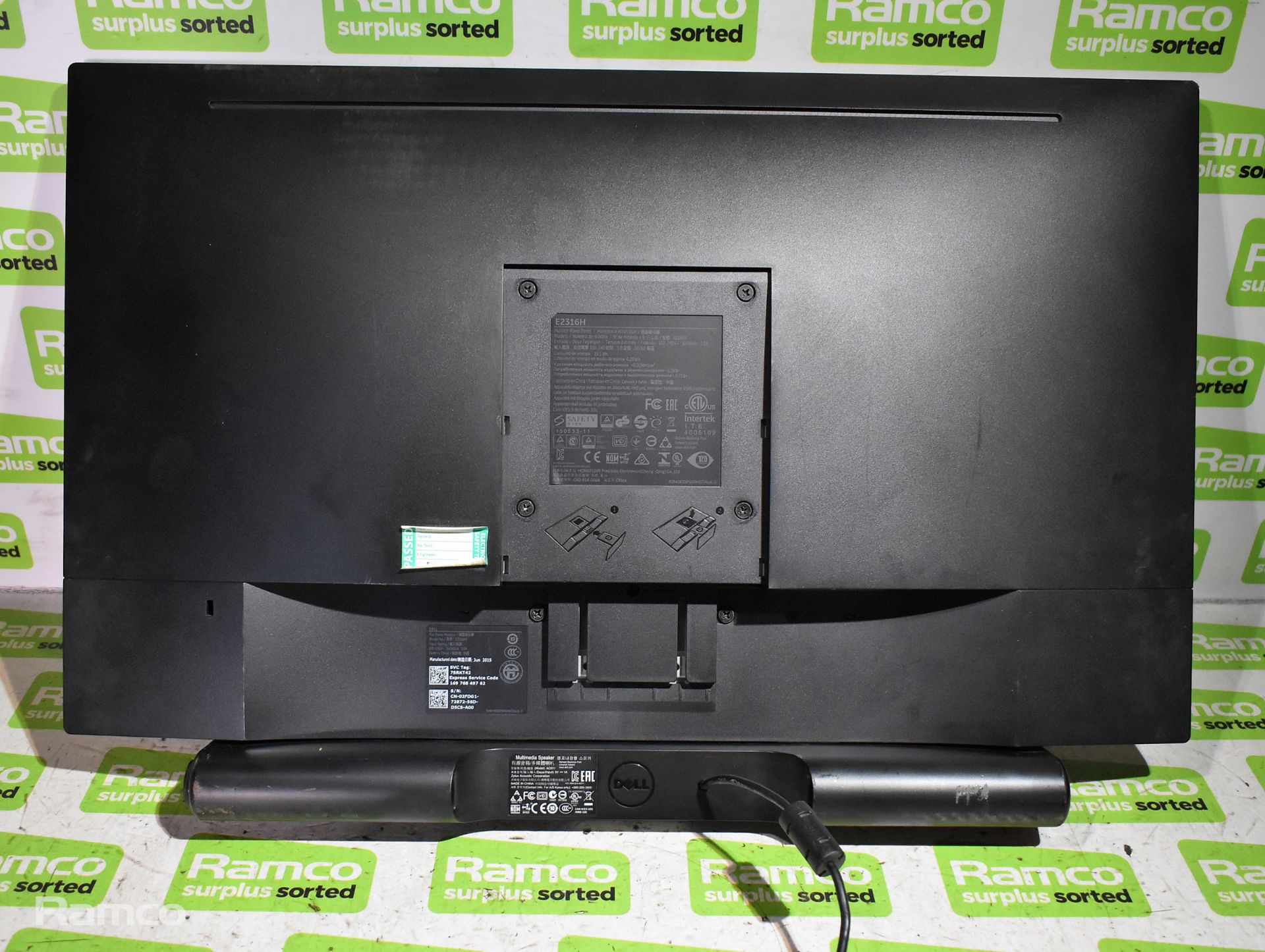 24x Dell E2316Hf 23 inch monitors with attached Dell AC511 USB soundbar - NO STAND - Image 3 of 5