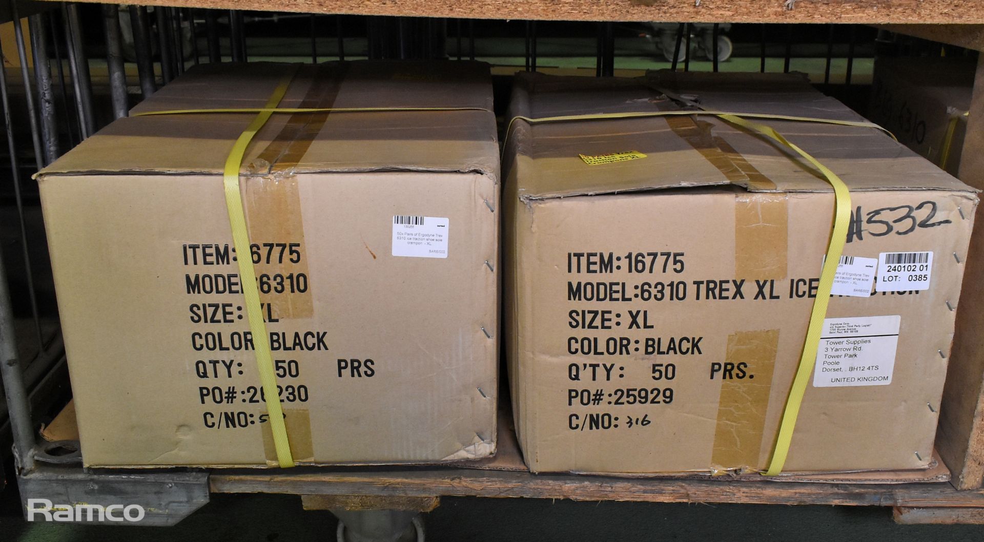 2x boxes of Ergodyne Trex 6310 ice traction shoe sole crampon - XL - 50 pairs per box - Bild 2 aus 2