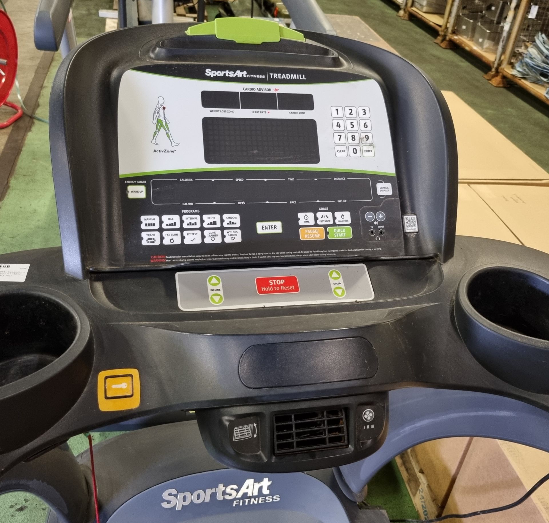 SportsArt T655L treadmill - L 2300 x W 850 x H 1450mm - DAMAGED - Image 4 of 8