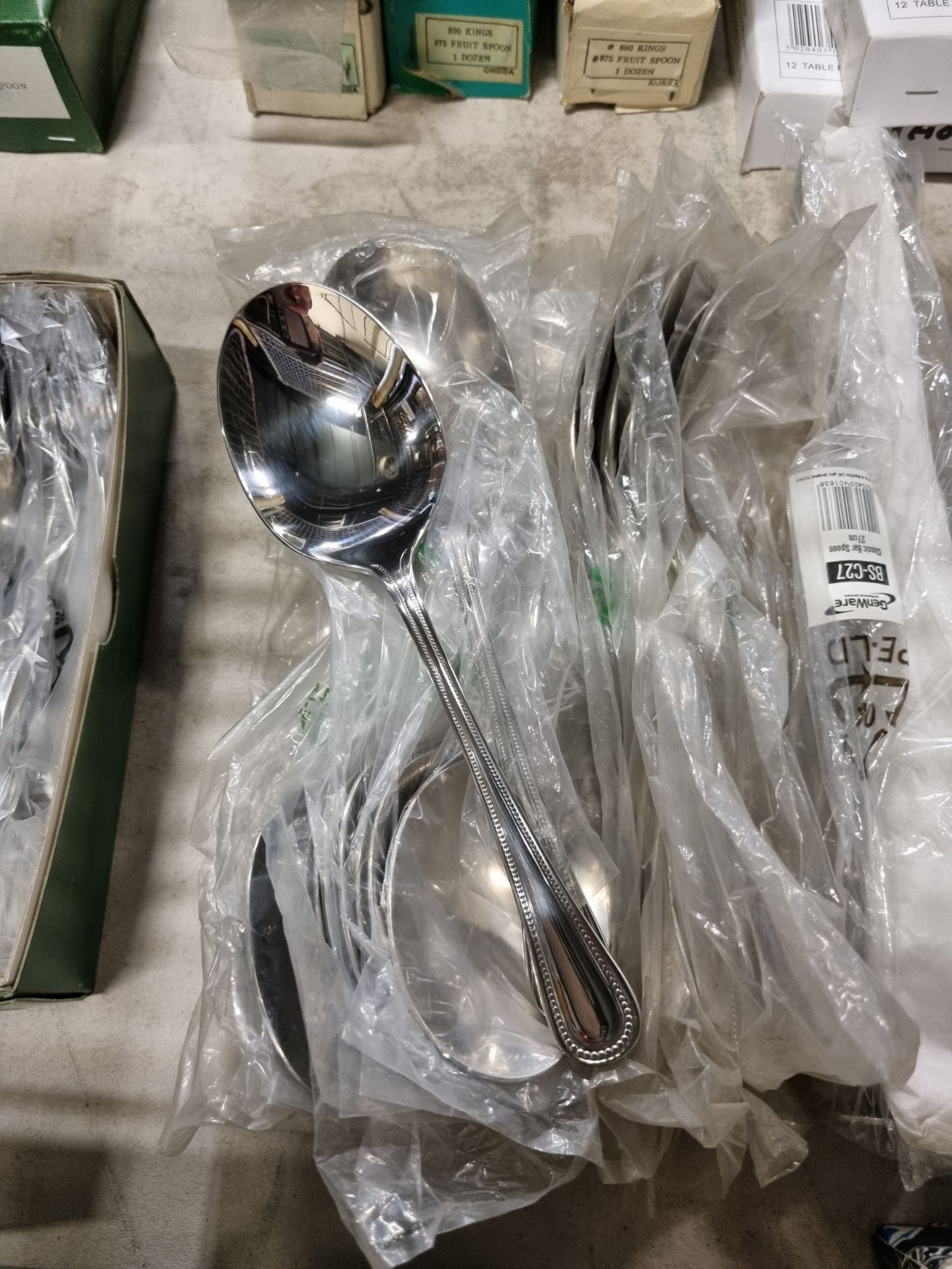 Catering Equipment - stainless steel cutlery table knives, forks table/dessert, spoons, peeler, - Image 5 of 8