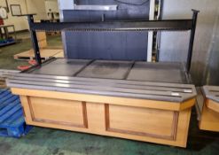 Hot plate serving unit with hot cupboard - W 1800 x D 1050 x H 1400mm - NO GLASS