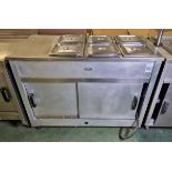 Caterlux stainless steel hot cupboard and bain marie unit - L 1210 x W 620 x H 900mm