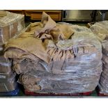 Pallet of hessian sacks - L 700 x W 2 x H 1000mm - cut open on side