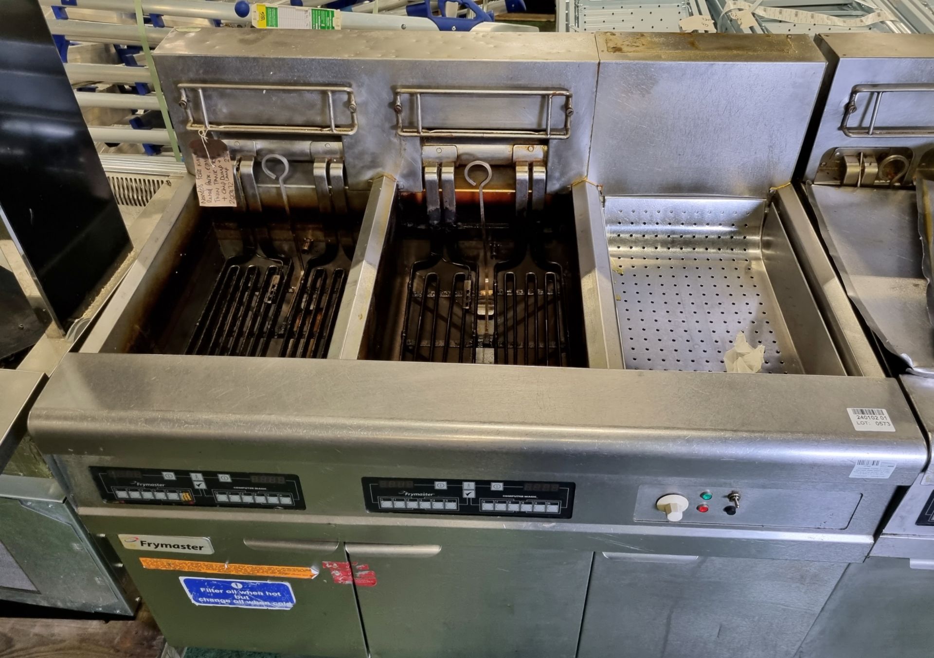 Frymaster FMRE 217CSD stainless steel electric 2 well fryer and chip dump - W 1190 x D 800 x H 1140 - Bild 3 aus 7