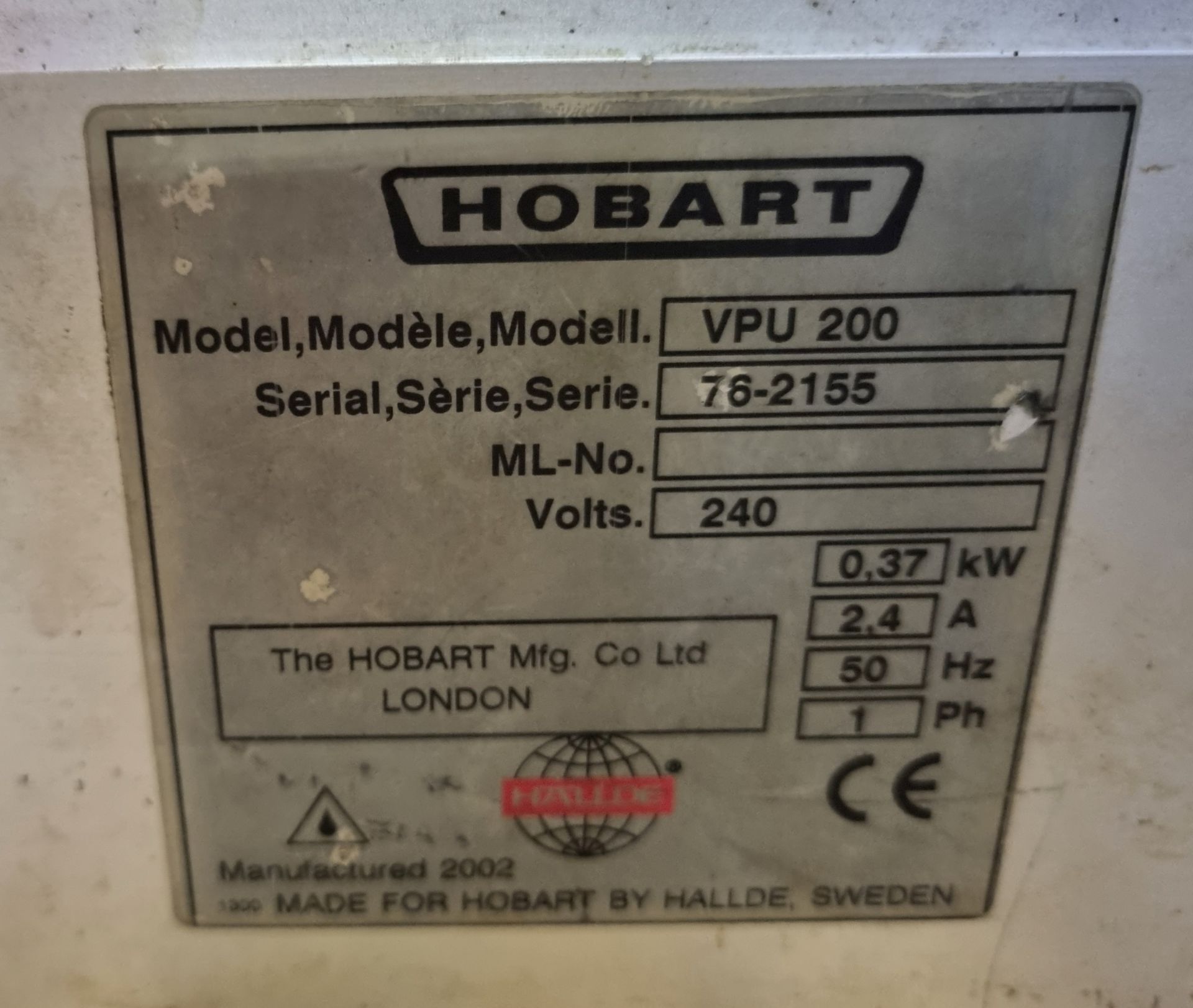 Hobart VPU-200 vegetable preparation machine - Image 4 of 4