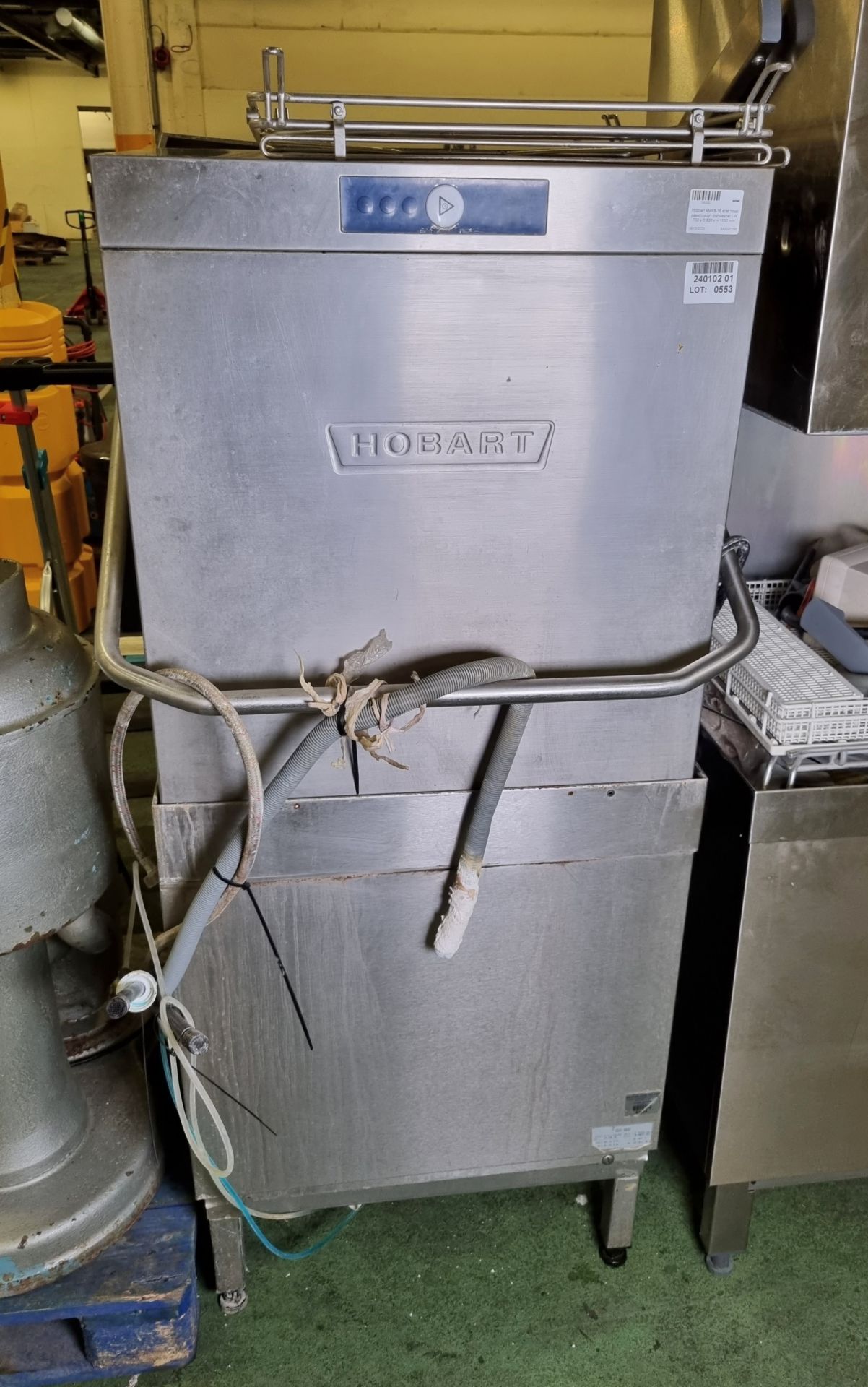 Hobart AMXS-16 st/st hood passthrough dishwasher - W 700 x D 820 x H 1530mm