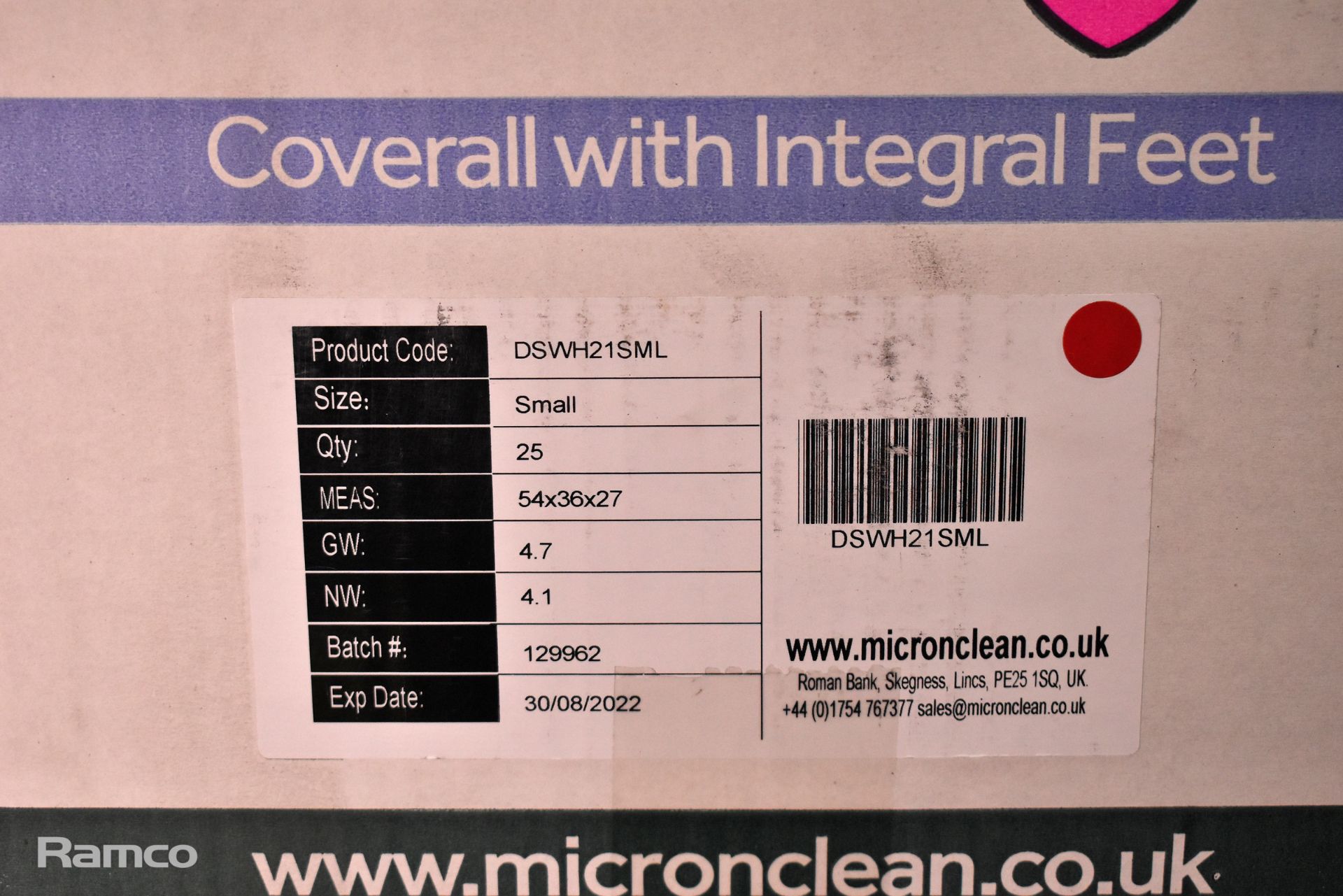2x boxes of MicroClean SureGuard 3 coveralls - size small with integral feet - 25 units per box - Bild 3 aus 3