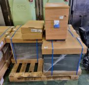 6x Mobile steel wood frontal 2 drawer under desk pedestals - W 320 x D 570 x H 510mm