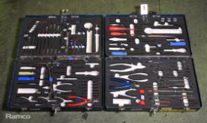 2x Multi piece tool kits in composite case - spanners, allen keys, screwdriver and plier