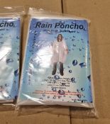 40x boxes of StayDry PE rain ponchos with drawstring hood - transparent - 250 units per box