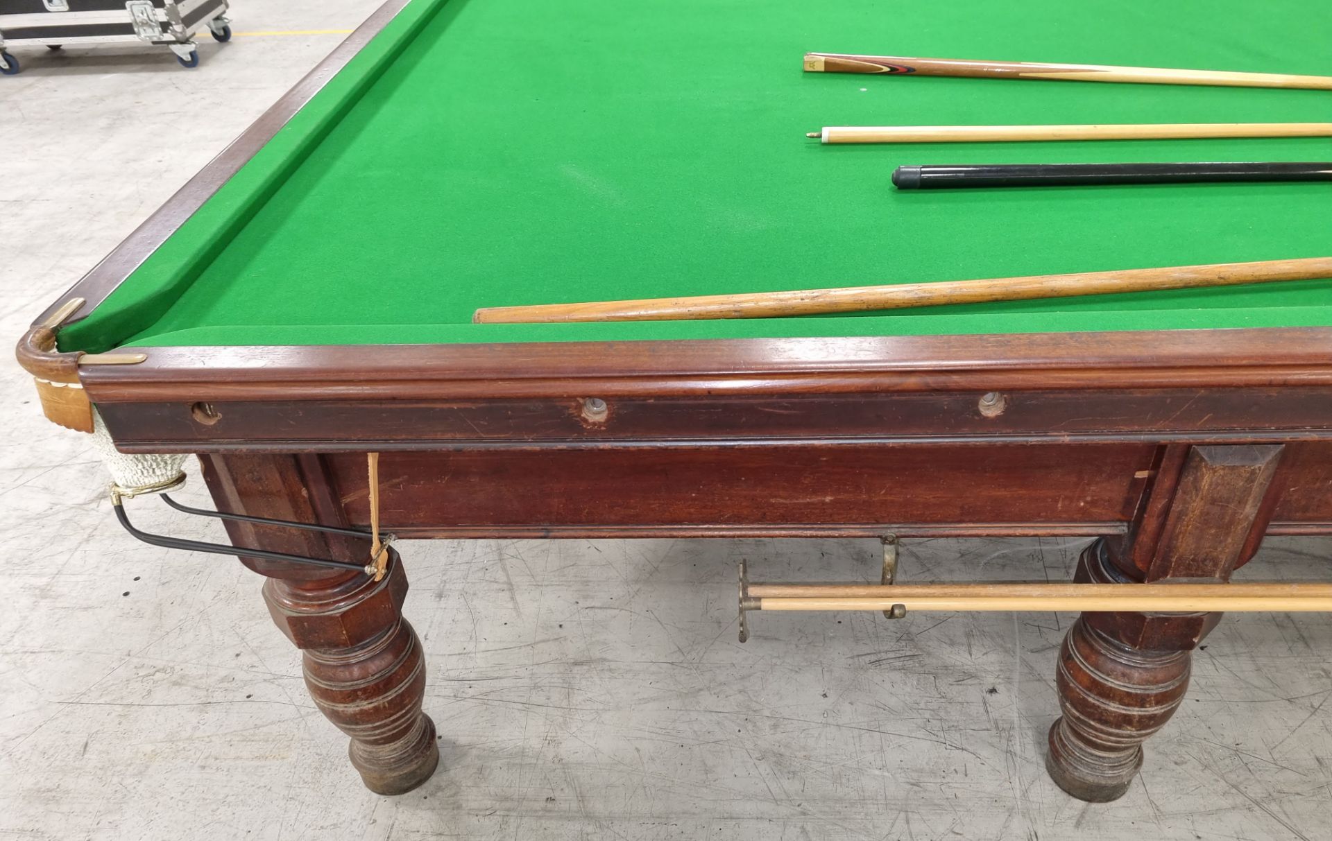 Orme & Sons Manchester 12ft snooker table with cues, cue rests, cover, and lighting - Image 10 of 25