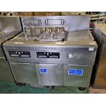 Frymaster H17 stainless steel electric 2 well fryer and chip dump - W 1190 x D 800 x H 1140mm