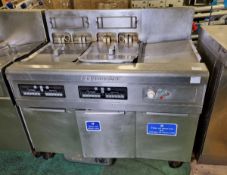 Frymaster H17 stainless steel electric 2 well fryer and chip dump - W 1190 x D 800 x H 1140mm