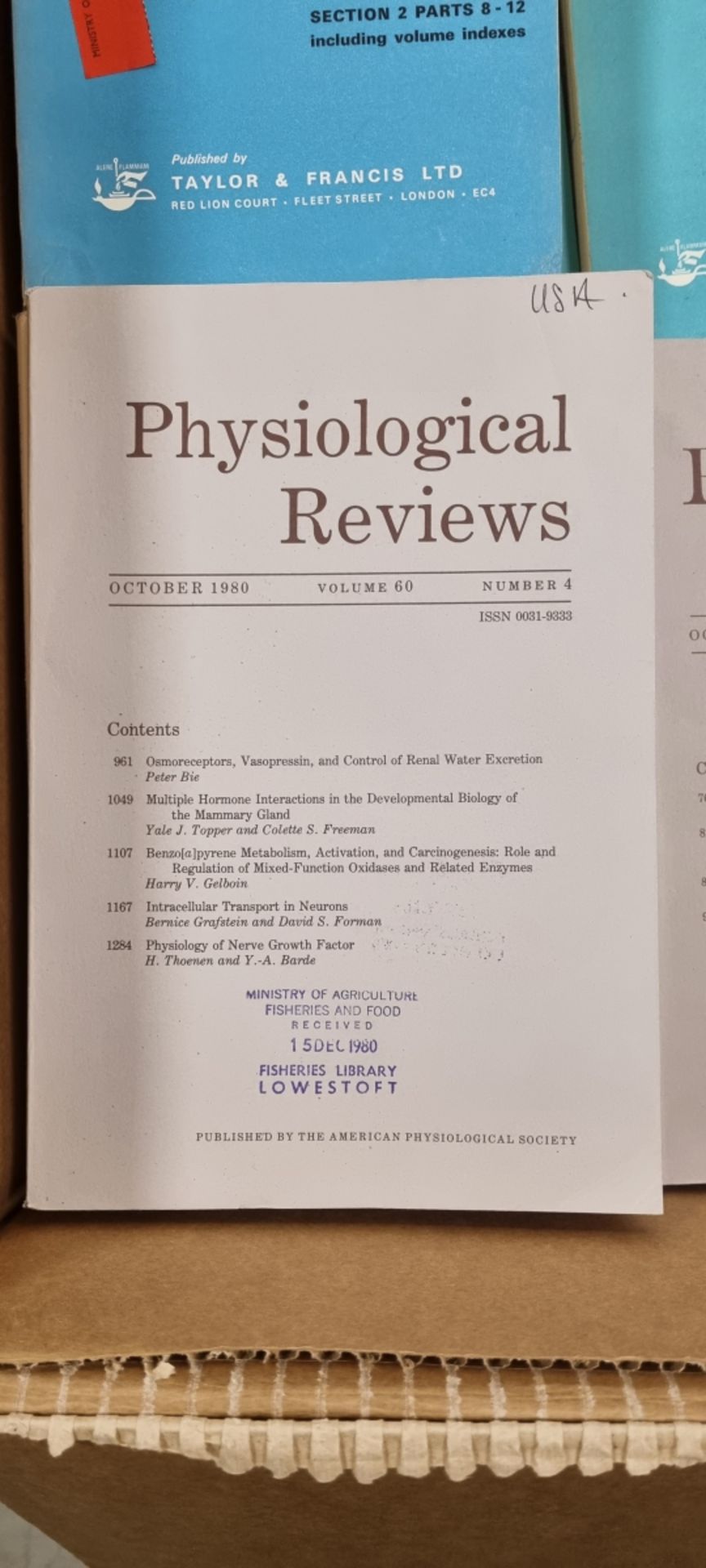 Scientific books and magazines - Physics Today, Health Physics, Behaviour, Physiological Reviews - Image 2 of 11