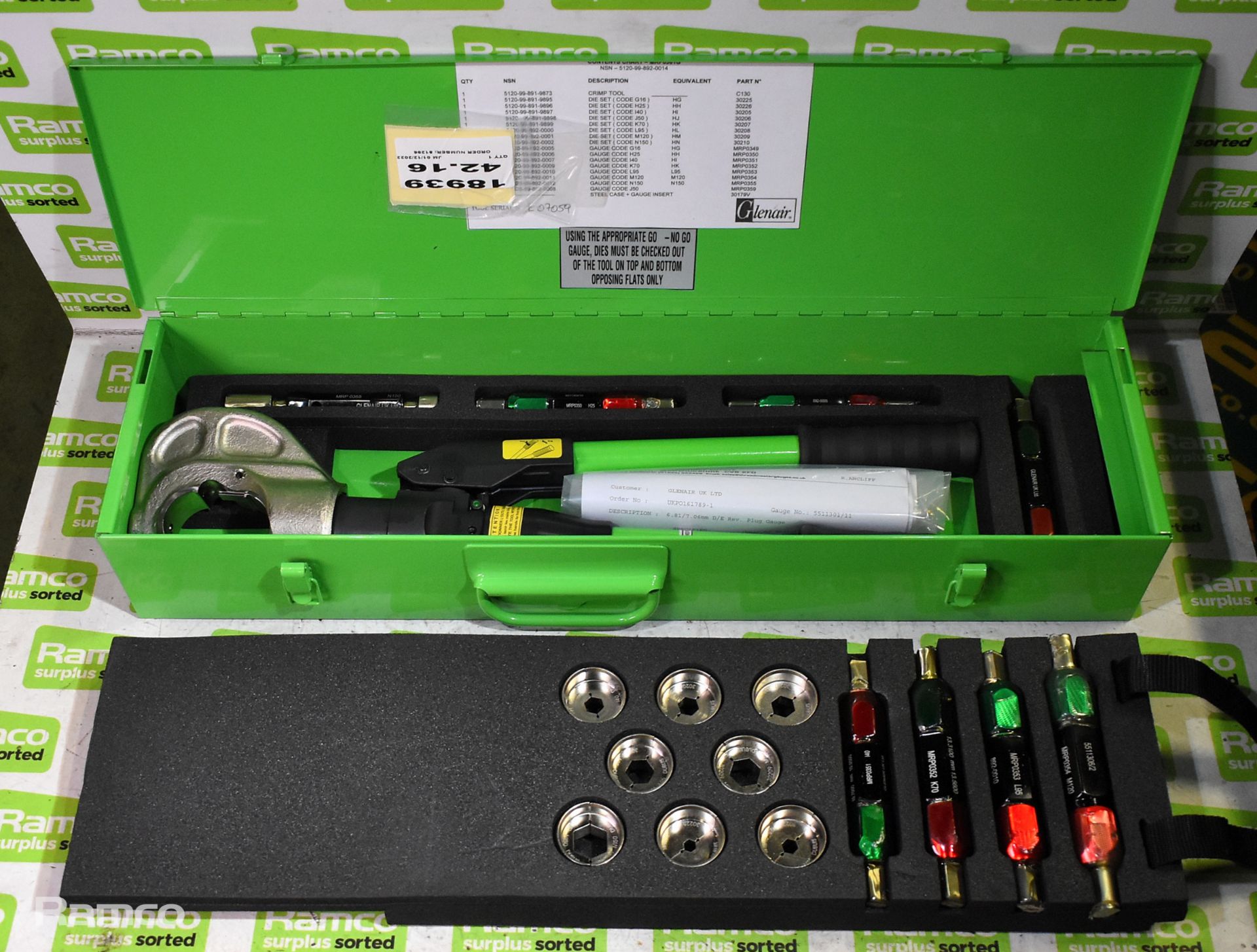 Glenair MRP0361G hydraulic crimping tool kit - Bild 2 aus 15