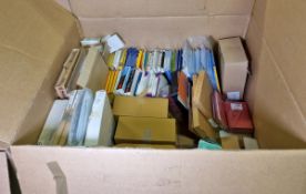 Office stationery supplies - index books (A-Z), security postage bags, cardboard tie-on tags