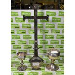 Ecclesiastical cross - height: 545mm - width: 225mm, WD ciborium with lid - height: 205mm & more