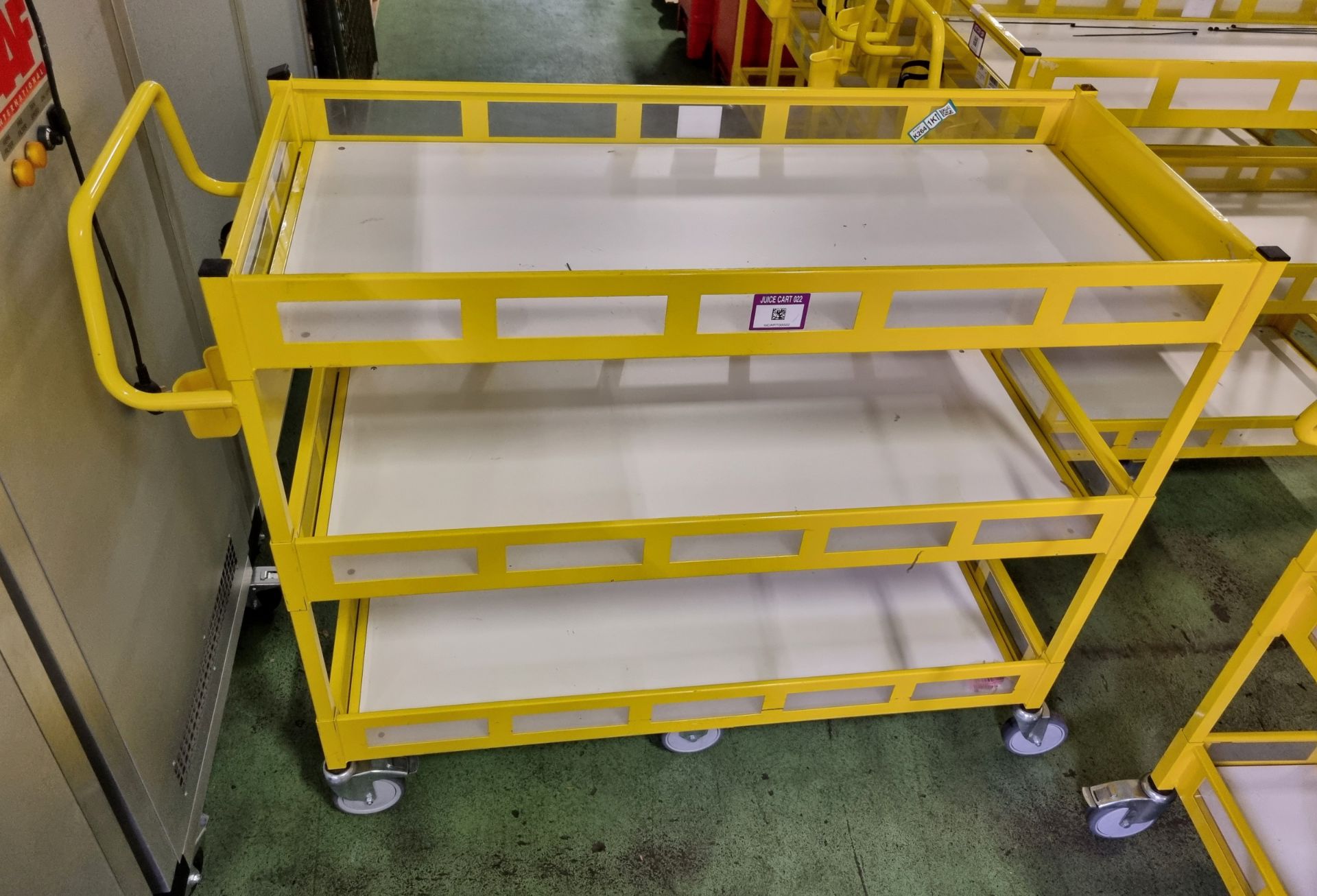 Yellow 3-tier general use trolley - W 1440 x D 550 x H 1150mm - Image 2 of 2