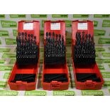 3x Dormer 25 metric drill bit sets