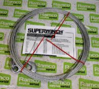 2x Superwinch 1527 5/32 inch x 45 foot wire rope assemblies