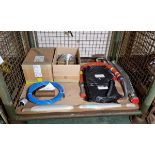 Workshop consumables - braided hoses with fittings, rubber strips, metal bars and rotor sub