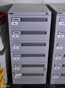 Leabank 6 drawer filing cabinet - W 470 x D 630 x H 1020mm - NO KEYS
